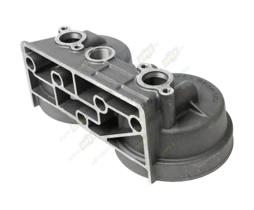 7406.1012020 Корпус масл.фил.(силумин)креп к блоку 5отв.ф12,1верх вых М24х1,5,2верх вых ф27,под2фил. КАМАЗ-УВК2