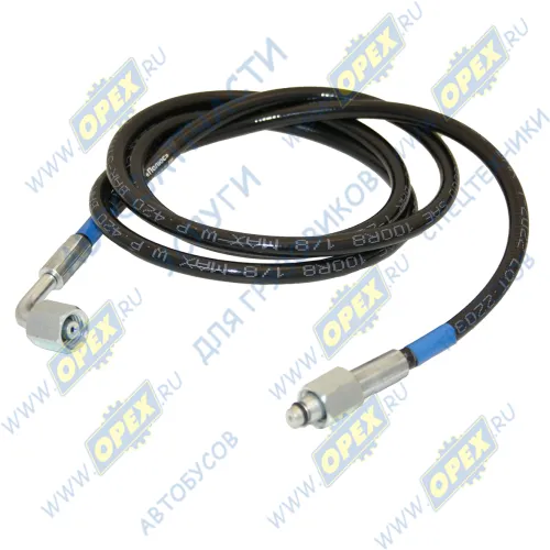 6460-5009053 Трубка ПВХ Ф7 L=1400 Г=М12/Г=М12 К=14 фит 90гр ВД подъема кабины КАМАЗ (Полиамид) КАМАЗ-УВК