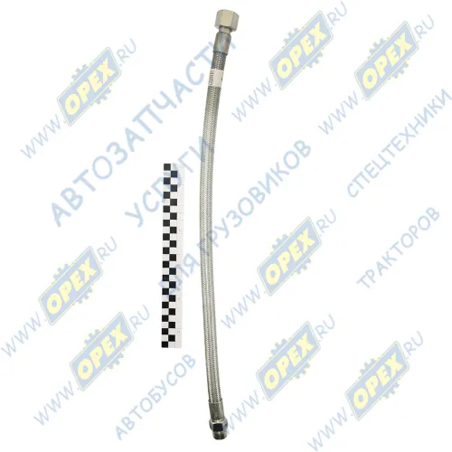 7850-3506060 Шланг тормозной (ГАЙКА+ШТУЦЕР) L=605-655 Г=М22+К27/Ш=М22+К24 в броне компрессора Евро-2 ф20 КАМАЗ-УВК