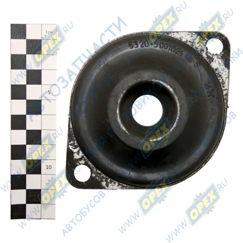 5320-5001021 Подушка (РТИ+сталь) L=141 h=85; 1отв.ф20/1отв.ф35/2отв.ф10, крепл.кабины нижняя С/Ф КАМАЗ-УВК1