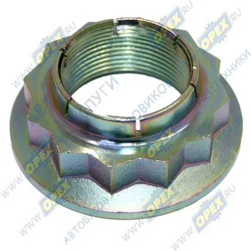 6520-2402269 Гайка С/И М42х2 h=28 К=64 подшипника с буртиком на 110 вал Евро; под головку х56*, 12 граней КАМАЗ-УВК