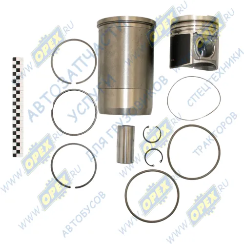 740.1000128-02К Гильза с поршнем, с пальцем и кольцами КАМАЗ Евро-0;  (не требует подрезки поршня) "МоторДеталь" КАМАЗ-УВК1