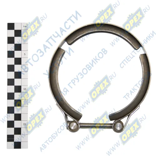 XV-126-00.00.000 Хомут турбокомпрессора V-образный зажим, ф103х125 h=28 (зажим-болт) FH12/16 VOLVO B12 (1992-2020) SCANIA N Bus (2004-2020); 06154009126, 78803 КАМАЗ-УВК1