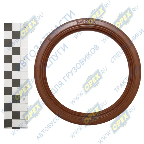 7405.1005160-01 Сальник (манжета) 2.2-105х130х12 коленвала задний (левого вращения) двубортный MAN Lion's (1991-2021); с пружиной КАМАЗ-УВК1