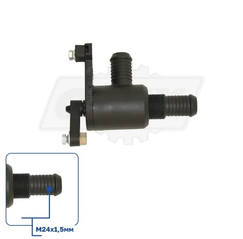 1001-8105160 Кран 78х60 Рнаруж=М22х1,5/d=18/18 с рычагом отопителя Камаз; (пластик) КАМАЗ-УВК2