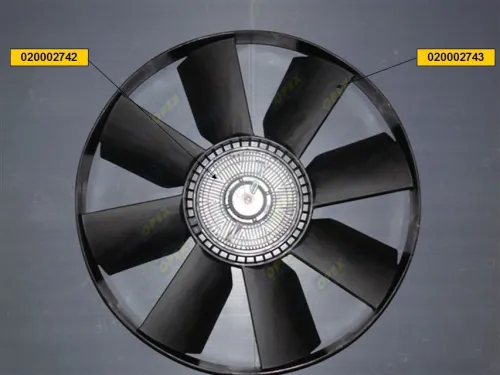 020002741 Вискомуфта вентилятора с крыльчаткой (ф654 мм - 8 лопастей); КамАЗ-54115 дв. 740.30, 740.31, Cummins ISBe (с 2007г.) КАМАЗ-УВК