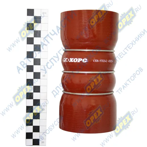 4308-1170240 Шланг (патрубок) ф75х85 L=165 гофр интеркуллера Камаз-4308,Кавз (дв.Cummins) силикон КАМАЗ-УВК1