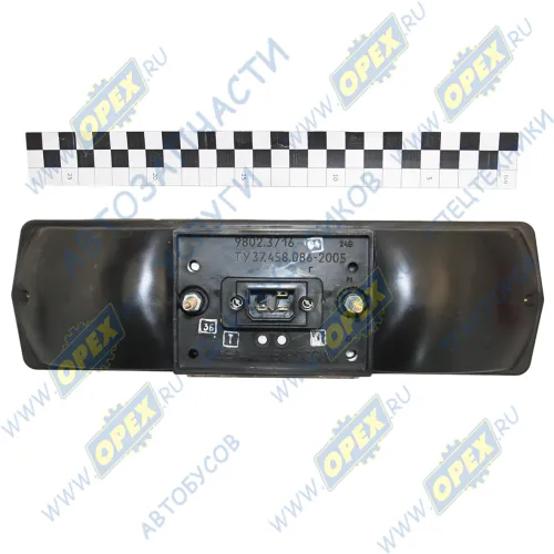 9802.3716-04 Фонарь задний КАМАЗ,ГАЗ,ЗИЛ левый 24в. с подсветкой 320х90; (6 болтов) (световозвращатель) КАМАЗ-УВК1