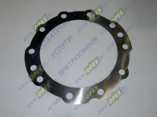 43081-2402099 Прокладка (сталь) С/Ф ф160х205х0,028; 12отв.ф13 регулировочная (наибольшее кол-во) КАМАЗ