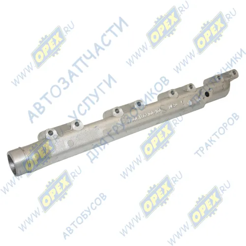 7406.1303104-10 Труба водяная правая Евро силумин ф50 L=630 8отв.ф9 КАМАЗ