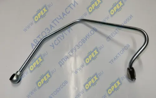 7403.1118222 Трубка (сталь) ф10; L=590 Г=М16+К19/под штуцер ф14, С/И подвода масла правая КАМАЗ