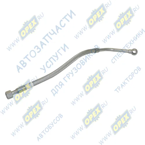 740.602-1118290-10 Трубка (сталь+шланг) ф16 L=620 Г=М18+К22/под штуцер ф14 подвода масла евро 4 КАМАЗ