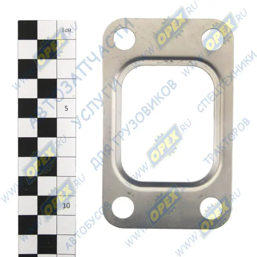 7403.1118189 Прокладка (сталь) прямоуг. 67х108; 4отв.ф11, турбокомпрессора ЕВРО; металл КАМАЗ