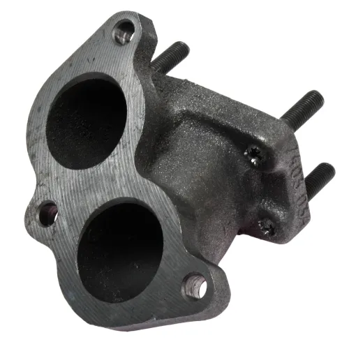 7403.1008030 Патрубок (чугун) ф45; L=125,фланец 3отв.ф11/фланец 4шпильки М10х1,25 коллектора впускного правый ТУ КАМАЗ