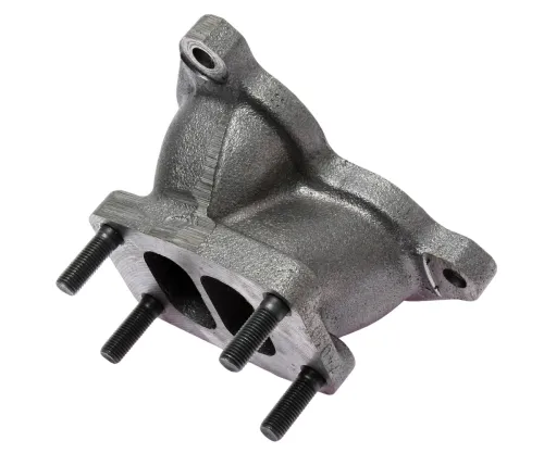 7403.1008031 Патрубок (чугун) L=75 3отв.ф11,4шпильки М10х1,25 коллектора выпускного ТУРБО левый в сб. КАМАЗ