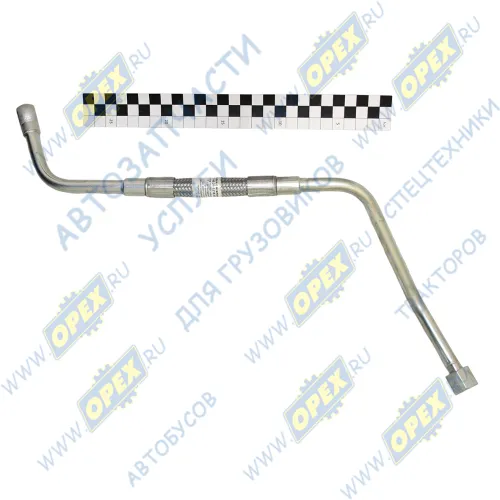 740.21-1118290-10 Трубка (сталь) ф12; L=590 кругл.шт14/Г=М18+К22 ТКР подвода масла ЕВРО КАМАЗ1