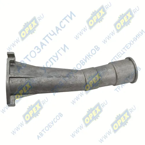 7406.1009138 Патрубок (силумин) маслозаливной L=290 ф56 Рвнутр=М48х2/фл 2отв.ф9 ЕВРО-2 КАМАЗ1
