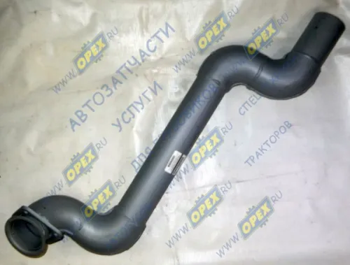 4326-1203015-21 Труба кривая (сталь) L=1250 ф87/квадр. фл 4отв.ф10 выпускная правая (разный изгиб) КАМАЗ