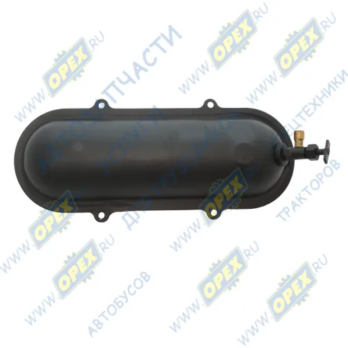 53205-8106262 Бачок топл. L=400х135;2штуц. Рнаруж=16х1,5/угл. штуцер Рнаруж=10х1 подогрев(15.8106) КАМАЗ3