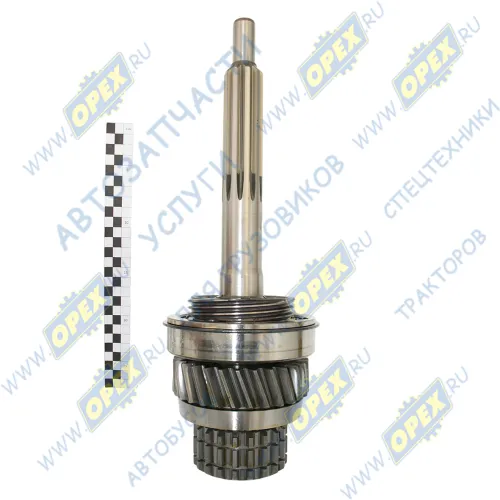 152.1770040 Вал первичный делителя L=470 10 шлицов; шестерни Z=20/20/28 в сб. КПП с шестернями в сб. ЕВРО КАМАЗ1