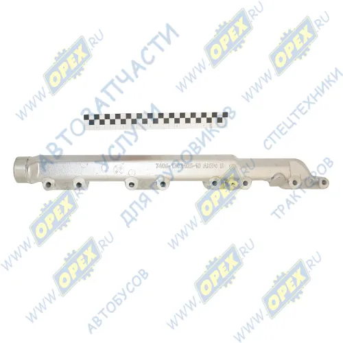 7406.1303105-10 Труба водяная левая Евро силумин ф50 L=600 8отв.ф9 КАМАЗ1