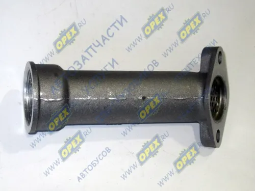 740.1009135-20 Патрубок маслоналивной (силумин) L=200 ф56 Рвнутр=М48х2, фл 2отв.ф9; с сеткой КАМАЗ