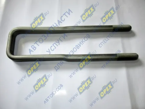 4925-2912408 Стремянка задней рессоры L=445х95 М27х2 Евро (разный изгиб) КАМАЗ