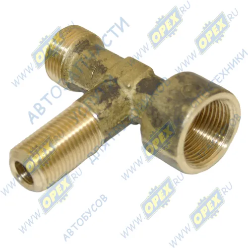 5297-3506016 Фитинг Тройник Рнаруж=М16х1,5/М20х1,5/Рвнутр=М22х1,5 L=53х65 прямой/нарж.конус/наруж.конус КАМАЗ