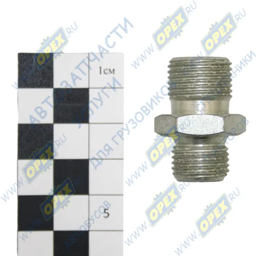 853976 Фитинг (штуцер) прямой; Рнаруж=M16х1,5/M18х1,5; К=19 L=34 КАМАЗ1