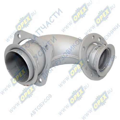 54115-1203010-04 Патрубок ф65/ф90 L1=162 L2=155 квадр.флан.4отв/кругл.фл 8отв.,приемный КАМАЗ-ЕВРО; 6 шпилек, аналог 54115-1203010-30) КАМАЗ