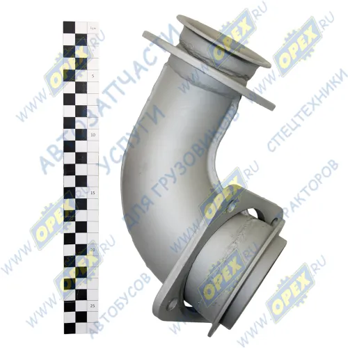 54115-1203010-20 Патрубок ф65/ф90 L1=178 L2=120 квадр.флан.4отв/кругл.фл 8отв.,приемный КАМАЗ-ЕВРО; 8 шпилек КАМАЗ1