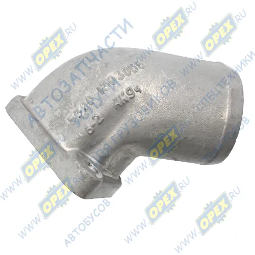 5320-1303058 Патрубок отводящий радиатора силумин L=160 ф70/фланец 2отв.ф10 ,без отвода КАМАЗ3