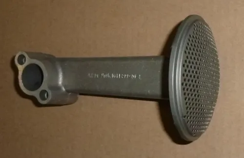 7406.1011398-20 Трубка (силумин) ф105 L=210 фланец 2отв.ф10 с сеткой, всасывающая масляного насоса с заборником КАМАЗ