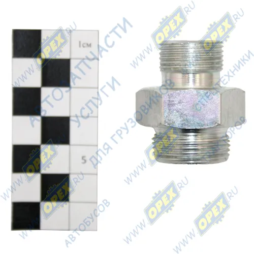 53205-3509420 Фитинг Штуцер Рнаруж=М22х1,5/М27х1,5 К=32 L=40 прямой/прямой на пневмосистему компрессора КАМАЗ1