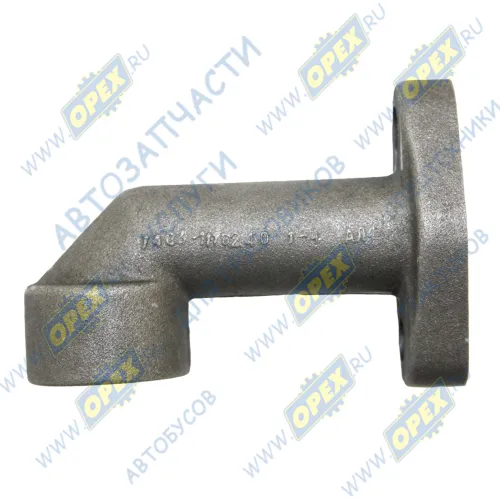 7403.1118240 Патрубок кривой (1 изг. алюм.) ф28х34 L=110 ромб. флан. 32х64 внутр. ф20 2 отв. ф10 сливной от ТКР КАМАЗ-ЕВРО (малый) КАМАЗ1