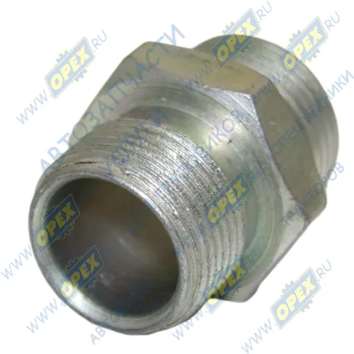 853971 Фитинг (штуцер) прямой; Рнаруж=М22х1,5/М22х1,5; К=27 L=33 КАМАЗ