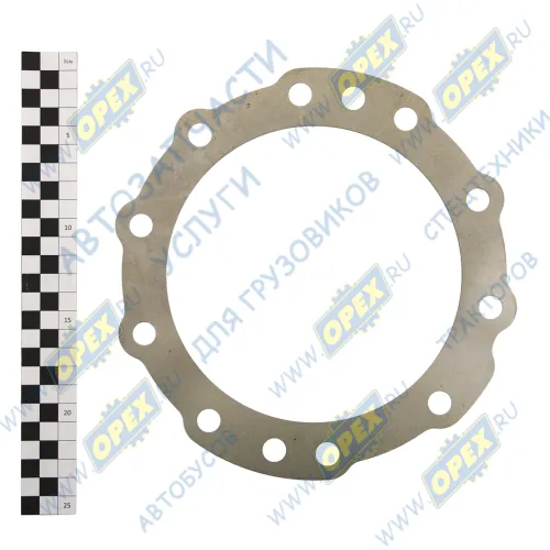 43081-2402097 Прокладка (сталь) С/Ф ф160х205х0,070; 12отв.ф13 регулировочная (наибольшее кол-во) КАМАЗ