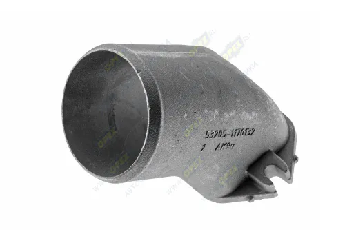 53205-1170132 Патрубок (алюм.) ф100; L=190; фланец 2 прорези L=17 подводящий КАМАЗ