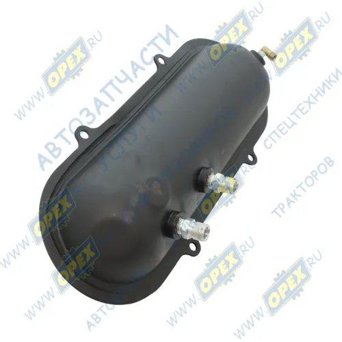 53205-8106262 Бачок топл. L=400х135;2штуц. Рнаруж=16х1,5/угл. штуцер Рнаруж=10х1 подогрев(15.8106) КАМАЗ2