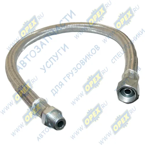 К5320-3506060-20 Шланг тормоз. ф19 L=630-650 Г=М20+К24/Ш=М16+К22 в стальной оплетке гибкий КМД