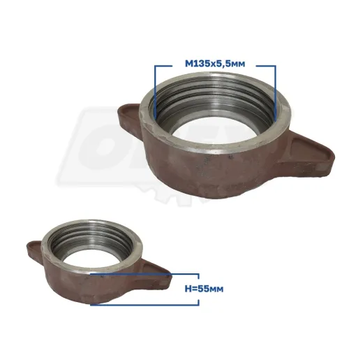 АНМ53.09.00.002 Гайка С/И М135х5,5 h=55 круглая с ушами, накидная Комтехмаш3