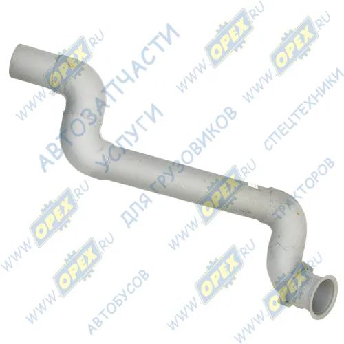 4326-1203015-21 Труба кривая (сталь) L=1250 ф87/квадр. фл 4отв.ф10 выпускная правая (разный изгиб) Кукмор1