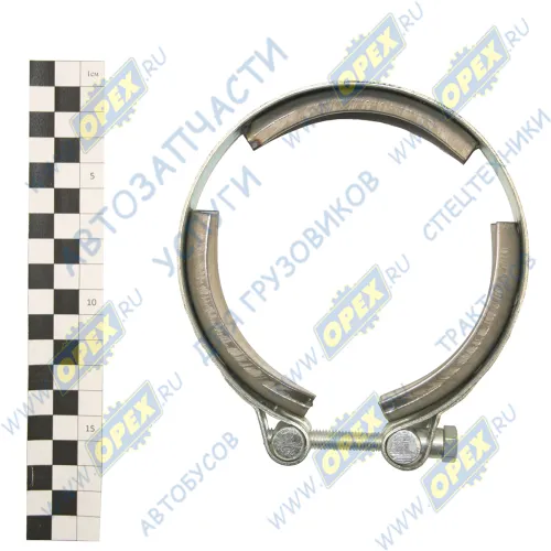 45104-1200015-90 Хомут турбокомпрессора V-образный зажим, ф103х125 h=28 (зажим-болт) FH12/16 VOLVO B12 (1992-2020) SCANIA N Bus (2004-2020) Кукмор1