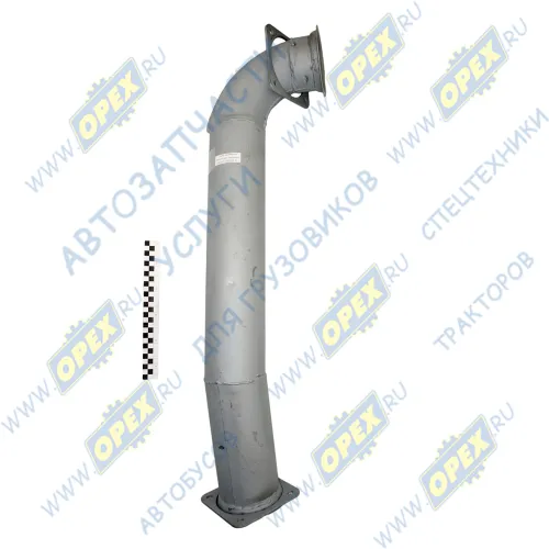 43255-1203214-02 Труба ф120 L=1120; 2 квадрат.фланца 4отв.ф11, гнутая, приемная задняя дв-ль Cummins 6ISBE285 Кукмор1