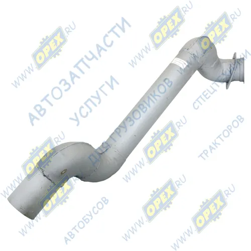 4326-1203015-21 Труба кривая (сталь) L=1250 ф87/квадр. фл 4отв.ф10 выпускная правая (разный изгиб) Кукмор