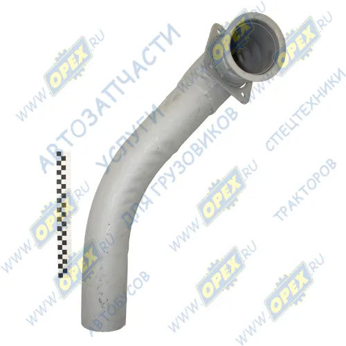 65115-1203013-10 Труба ф90 L=780 квадрат.фланец 125х125; 4отв.ф11 кривая, передняя Кукмор1