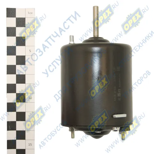МЭ218 Электродвигатель 12В 25ВТ ф75 L=140; 2 контакта под клемму, шток=6, отопителя КЭП1