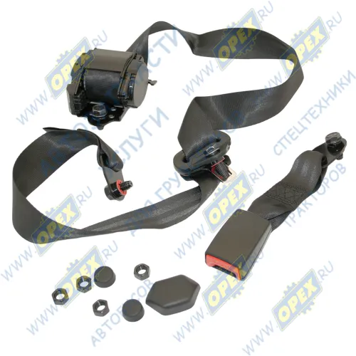 3205-8217001-03-СТ Ремень безопасности ПАЗ-3205,Газель,УРАЛ,Камаз (3-х точечный) инерционный (универсальный); (замок на ленте l=125мм) Лимон