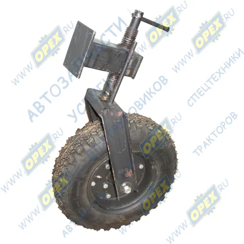 КО-ЩО Колесо опорное со стойкой 4 отв. щеточного оборудования МТЗ,ВТЗ(минские щетки); с шиной 5,00-10,г-образное Локнея