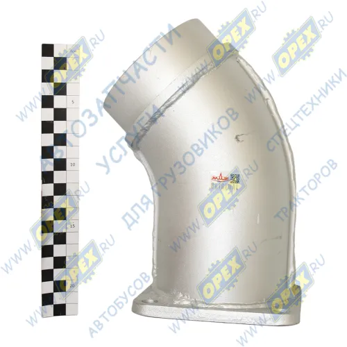 551605-1203120-050У Патрубок нижний выхлоп МАЗ ( L=280 ф110/квадрат.фланец 4отв.ф12) под 30 градусов МАЗ1